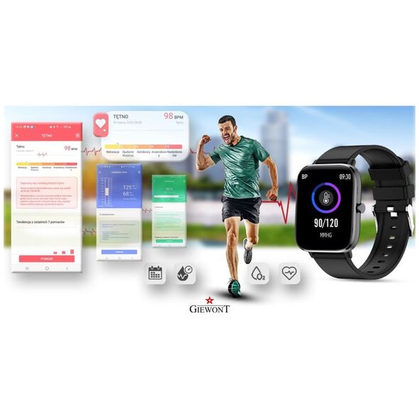 Smartwatch Giewont Smartwatch Giewont Dynamic SmartCall GW230-2 - Carbon/Carbon