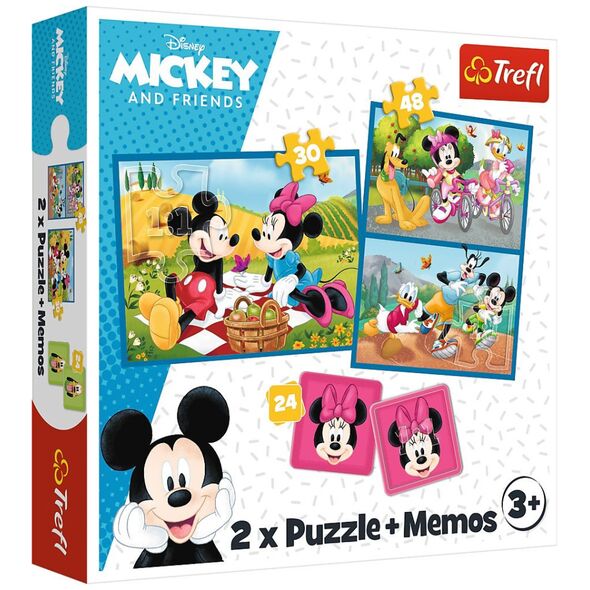 Trefl Puzzle 2w1 + memos Mickey and Friends 93344 Trefl