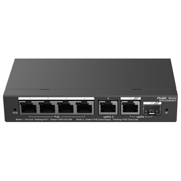 Switch Reyee SWITCH POE RG-ES206GS-P 4-PORTOWY REYEE