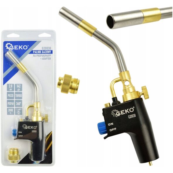 Geko Palnik gazowy na propan/MAPP + adapter (12)