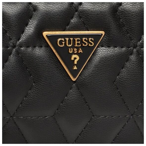 Guess, Elenia, Synthetic Leather, Mini, Textile Crossbody Bag, Black, QB867772, For Women For Women
