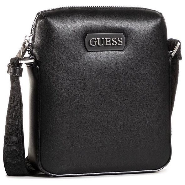 Guess, Dan, Document Holder, Leather Crossbody Bag, Black, Mini, For Men For Men
