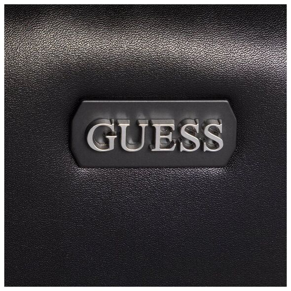 Guess, Dan, Document Holder, Leather Crossbody Bag, Black, Mini, For Men For Men