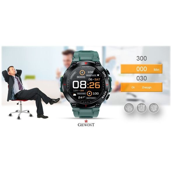 Smartwatch Giewont Išmanusis laikrodis Giewont GW460-2 GPS, Žalios spalvos