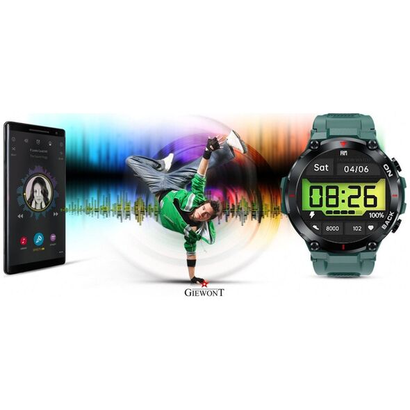 Smartwatch Giewont Išmanusis laikrodis Giewont GW460-2 GPS, Žalios spalvos