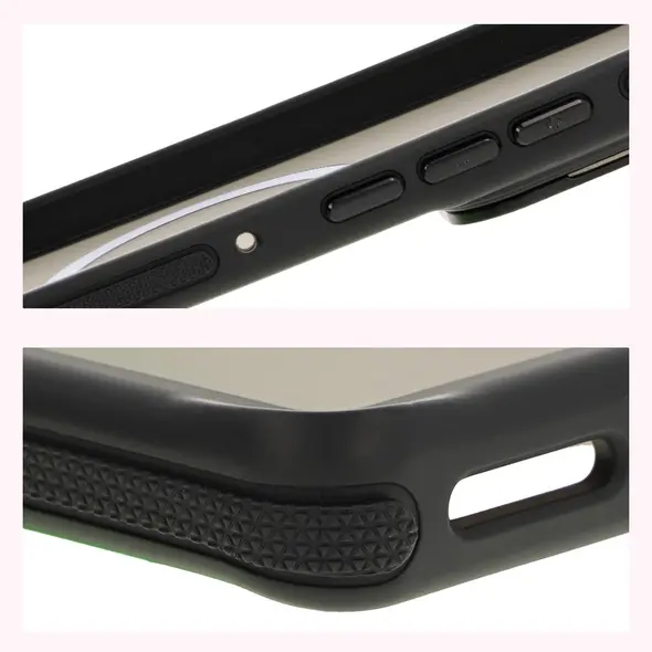 Bizon Case Eclipse Stand & Magnetic Motorola Edge 50 Fusion smoky with a black frame