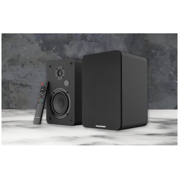 GŁOŚNIKI PÓŁKOWE BS-50BK CZARNE (BLUETOOTH, 2x75W, RCA, USB, OPTYCZNE, BASS-REFLEX, PILOT)