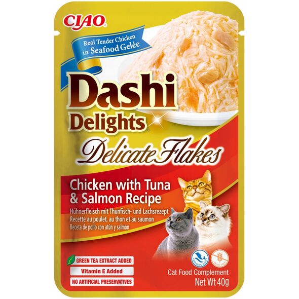 INABA CAT DASHI DELIGHTS FLAKES CHICK.TUN&SALM 40g