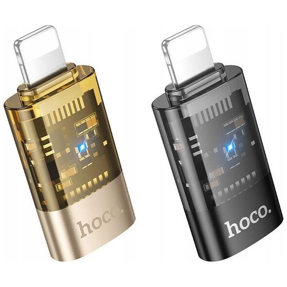HOCO adapter OTG Lightning (męski) do Typ C (żeński) UA36A transparentny złoty
