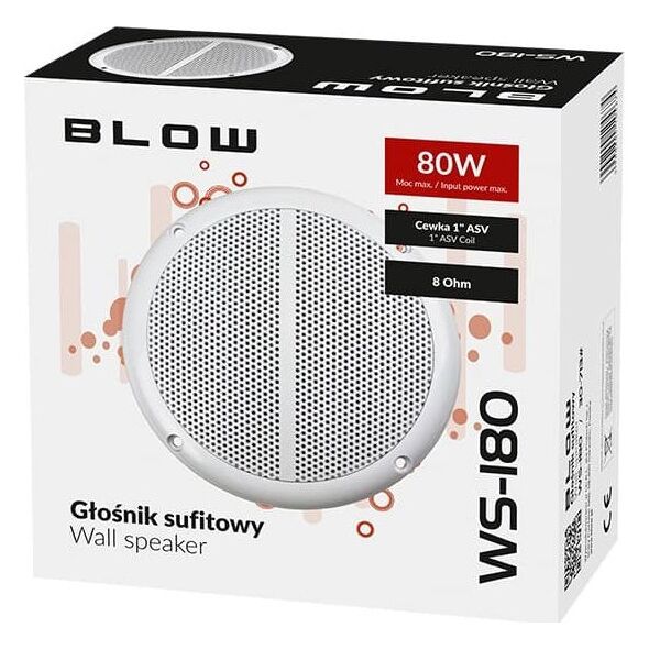 Blow 30-713# Głośn. sufitowy ws-180 165mm 80w/8ohm