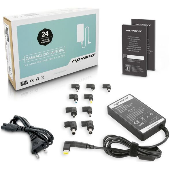 Zasilacz do laptopa Movano Zasilacz ładowarka uniwersalna 15-20v|65W|10wtyków
