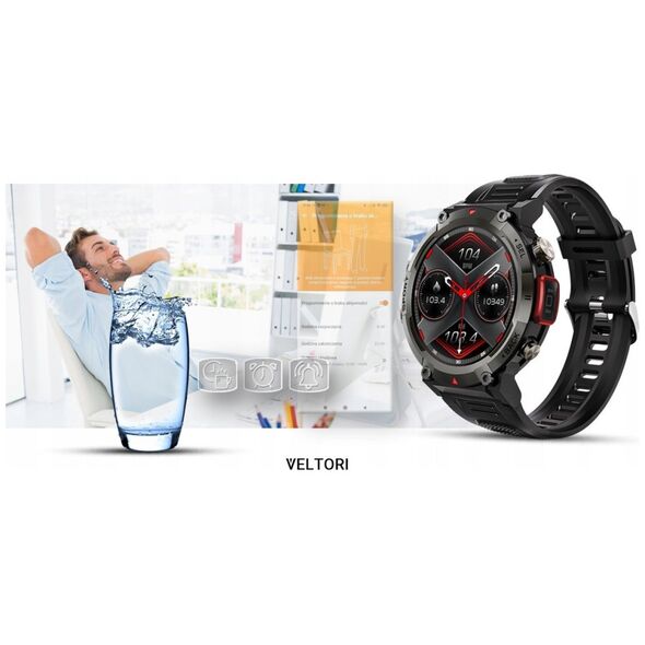 Smartwatch Veltori VT140-1 Czarny Pasek Silikonowy