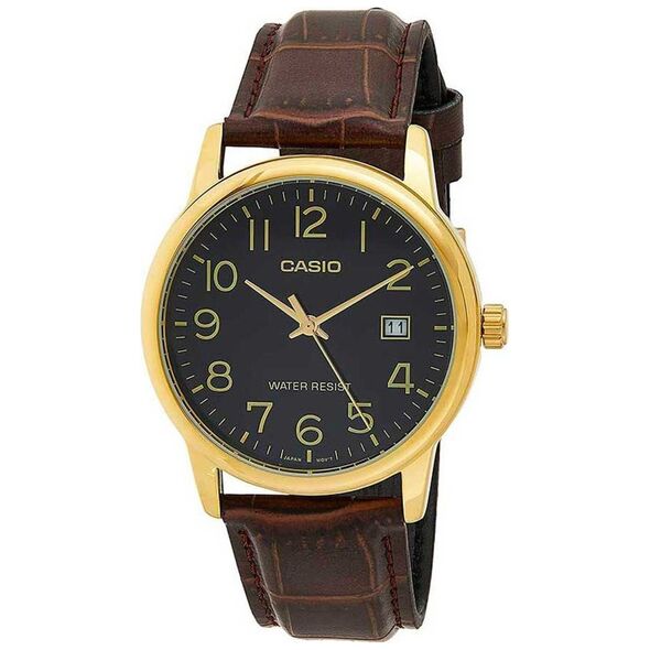 Zegarek Casio Zegarek marki Casio model MTP-V002G kolor Brązowy. Akcesoria męski. Sezon: Cały rok NoSize