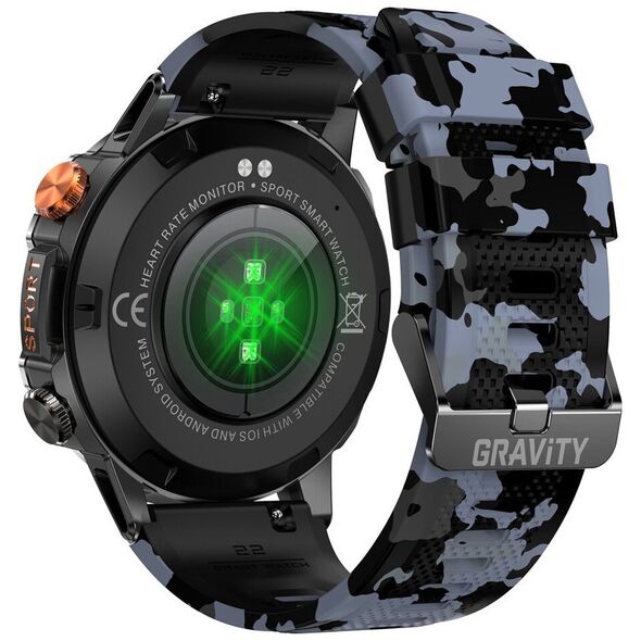 Smartwatch Gravity SMARTWATCH MĘSKI GRAVITY GT20-5 - AMOLED, DODATKOWY PASEK (sg024e) NoSize
