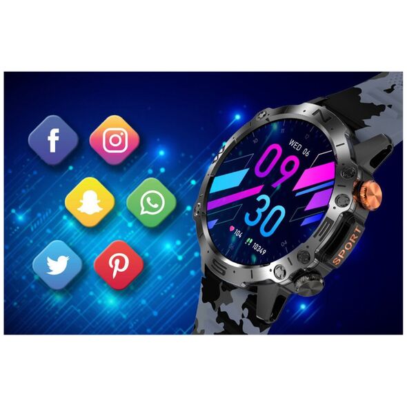 Smartwatch Gravity SMARTWATCH MĘSKI GRAVITY GT20-5 - AMOLED, DODATKOWY PASEK (sg024e) NoSize