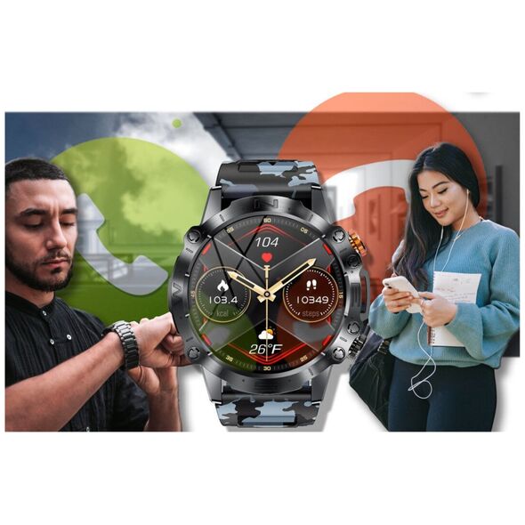 Smartwatch Gravity SMARTWATCH MĘSKI GRAVITY GT20-5 - AMOLED, DODATKOWY PASEK (sg024e) NoSize