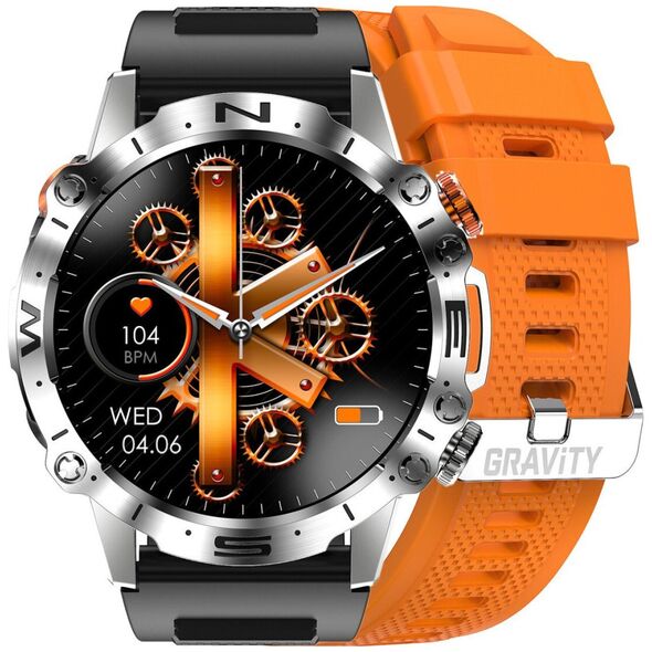 Smartwatch Gravity SMARTWATCH MĘSKI GRAVITY GT20-4 - AMOLED, DODATKOWY PASEK (sg024d) NoSize