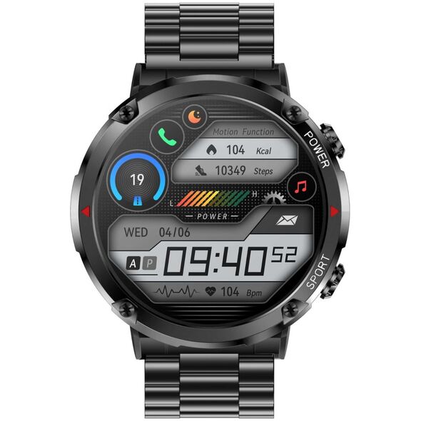 Smartwatch Gravity Zegarek męski SMARTWATCH GRAVITY GT21-1 BK/BK STEEL/BK
