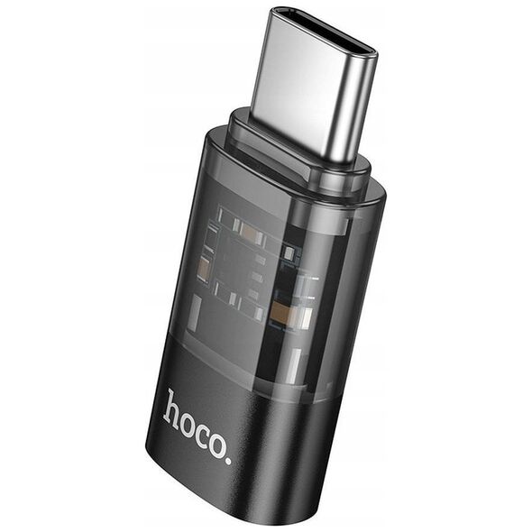 HOCO adapter Typ C (męski) do Lightning (żeński) UA36D transparentny czarny