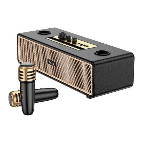 HOCO głośnik bluetooth + 2 x bezprzewodowe mikrofony BS63 czarny