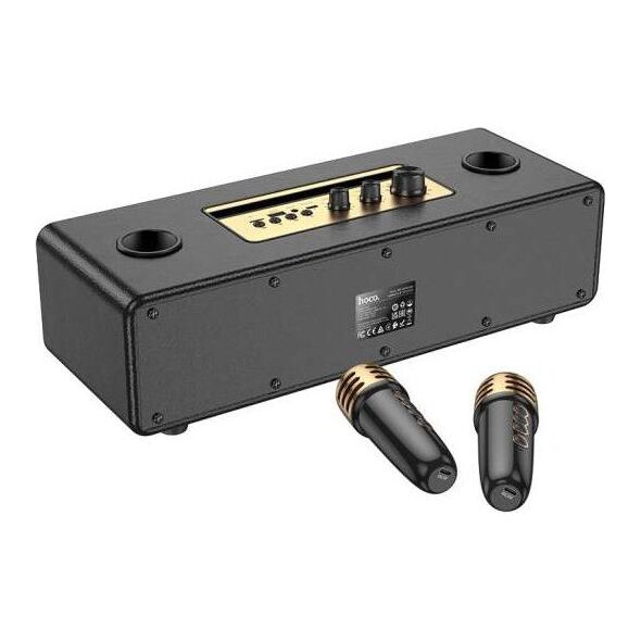 HOCO głośnik bluetooth + 2 x bezprzewodowe mikrofony BS63 czarny
