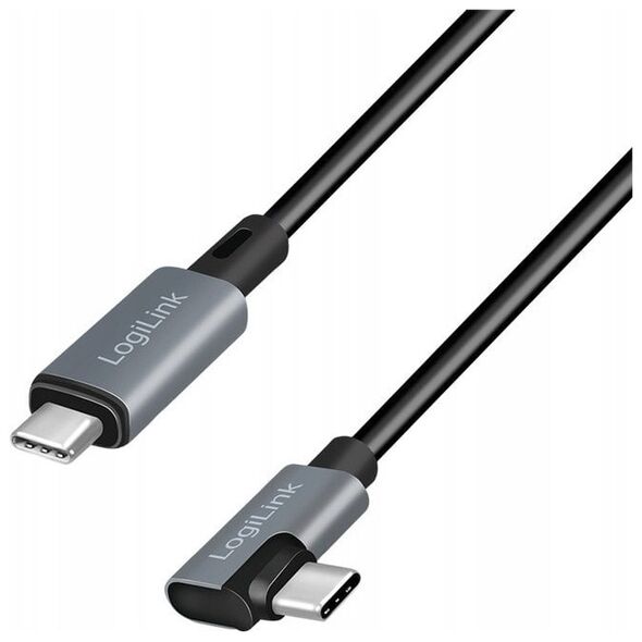 LogiLink CU0183 kabel USB USB 2.0 2 m USB C Czarny, Srebrny
