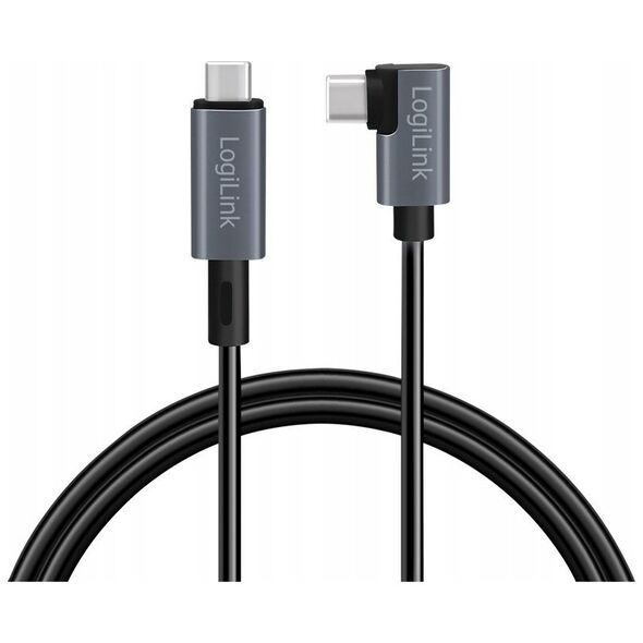LogiLink CU0183 kabel USB USB 2.0 2 m USB C Czarny, Srebrny