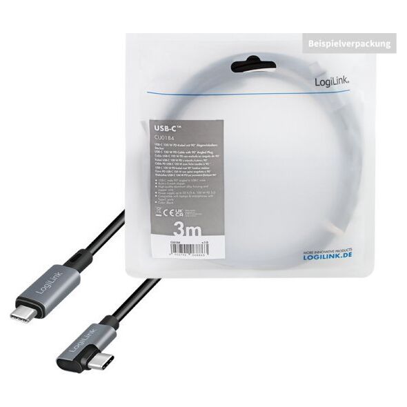 LogiLink CU0183 kabel USB USB 2.0 2 m USB C Czarny, Srebrny