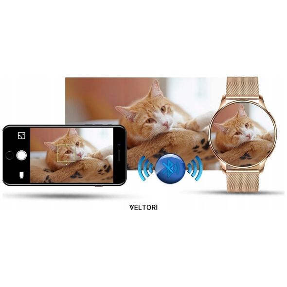 Smartwatch Damski Veltori VT300-1 Złota Bransoleta