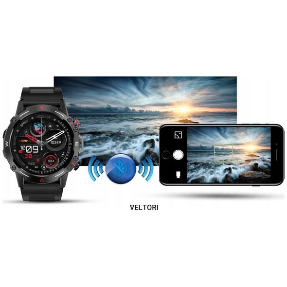 Smartwatch Veltori VT110-1 Czarny Pasek Silikonowy