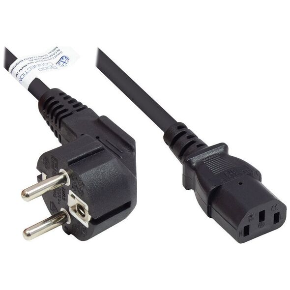 Alcasa P0130-S100 kabel zasilające Czarny 10 m CEE7/7 C13 panel