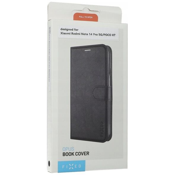 Fixed Opus | Book Case | Xiaomi | Redmi Note 14 Pro 5G/POCO X7 | Leather | Juodas
