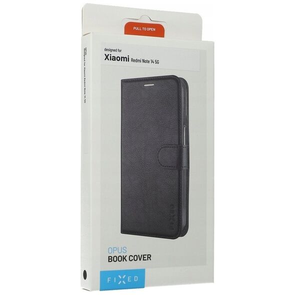 Fixed Opus | Book Case | Xiaomi | Redmi Note 14 5G | Leather | Juodas