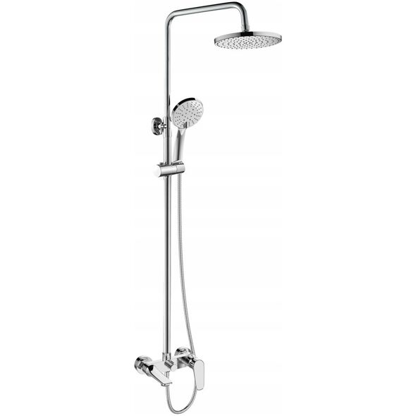 INVENA DOKOS shower system: rain and hand shower, stand, faucet