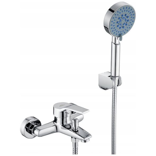INVENA DOKOS shower system: rain and hand shower, stand, faucet