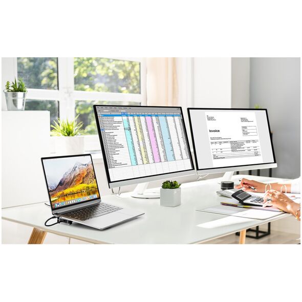 Manhattan 190398 stacja dokująca Przewodowa USB 3.2 Gen 1 (3.1 Gen 1) Type-C Szary