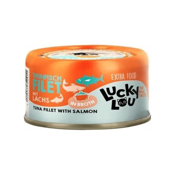 Lucky Lou Extrafood Tuńczyk & łosoś w bulionie puszka 70g