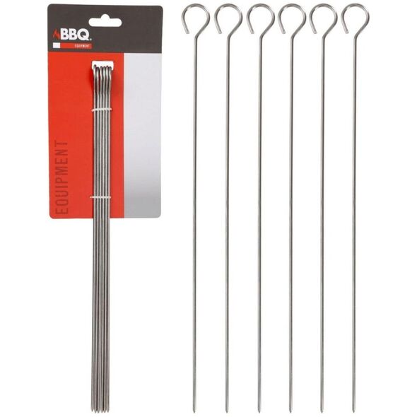 BBQ SZPIKULEC DO SZASZŁYKÓW 6SZT DŁ. 35,5CM STAL NIERDZEWNA