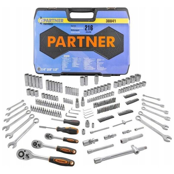 Zestaw narzędzi Partner Zestaw narzędzi 1/4" i 1/2" i 3/8" 216el. (6-kątnych) (4-32mm)