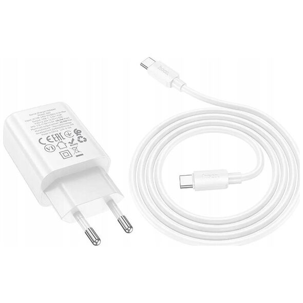 HOCO ładowarka sieciowa Typ C + kabel Typ C do Typ C PD QC 20W N60 biała