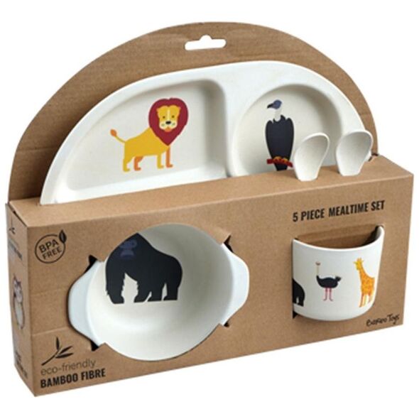 Barbo Toys Zestaw Naczyń Dziecięcych z Melaminy Safari