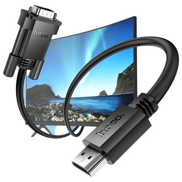 HOCO kabel HDMI (męski) do VGA (męski) HD 1080p US12 2 m czarny