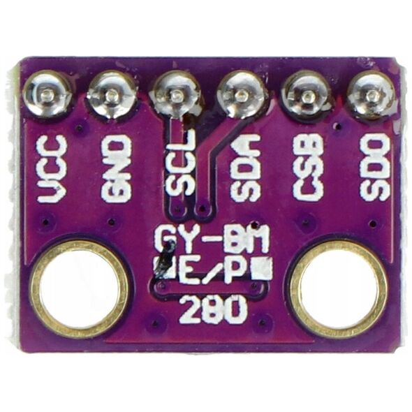 Oem BME280 - drėgmės, temperatūros ir slėgio jutiklis 110kPa I2C/SPI - 3.3V - lituotos jungtys