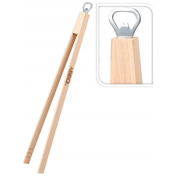 SZCZYPCE DREWNIANE DO GRILLA 48CM Z OTWIERACZEM