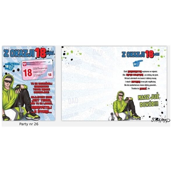 Stamp Party Pass B6 + μοτίβο φακέλου 26 Γενέθλια 18 13909287 5907582644262