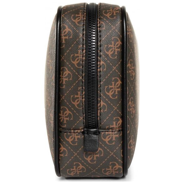 Guess, Vezzola, Flat Top Zip, Textile Crossbody Bag, Brown, For Men For Men