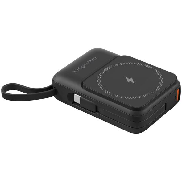 POWER BANK indukcyjny Kruger&amp|Matz 10000 mAh Mag Safe z kablem czarny