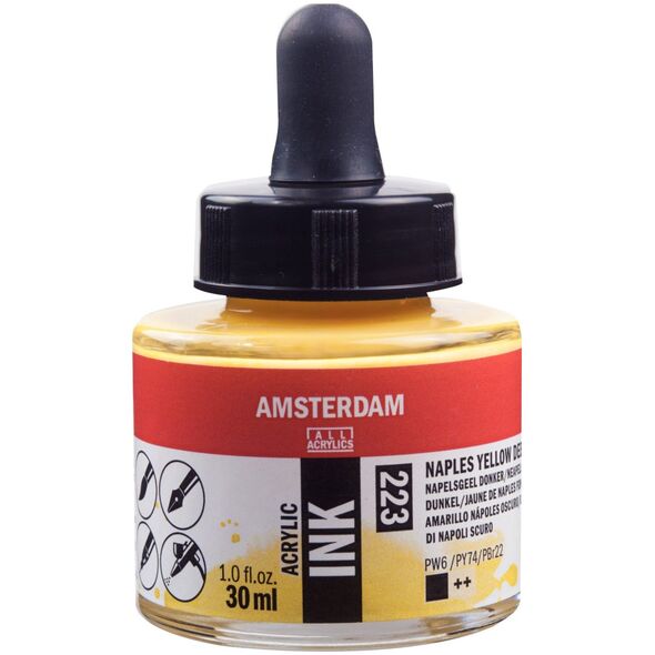 Artequipment Amsterdam Acrylic Ink Bottle Naples Yellow Deep 223