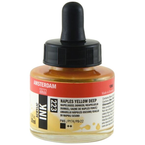 Artequipment Amsterdam Acrylic Ink Bottle Naples Yellow Deep 223