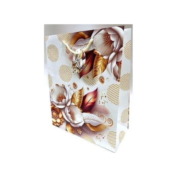 Teka Matte διακοσμητική τσάντα 26x32x12cm λευκά λουλούδια 13883601 8403416500270